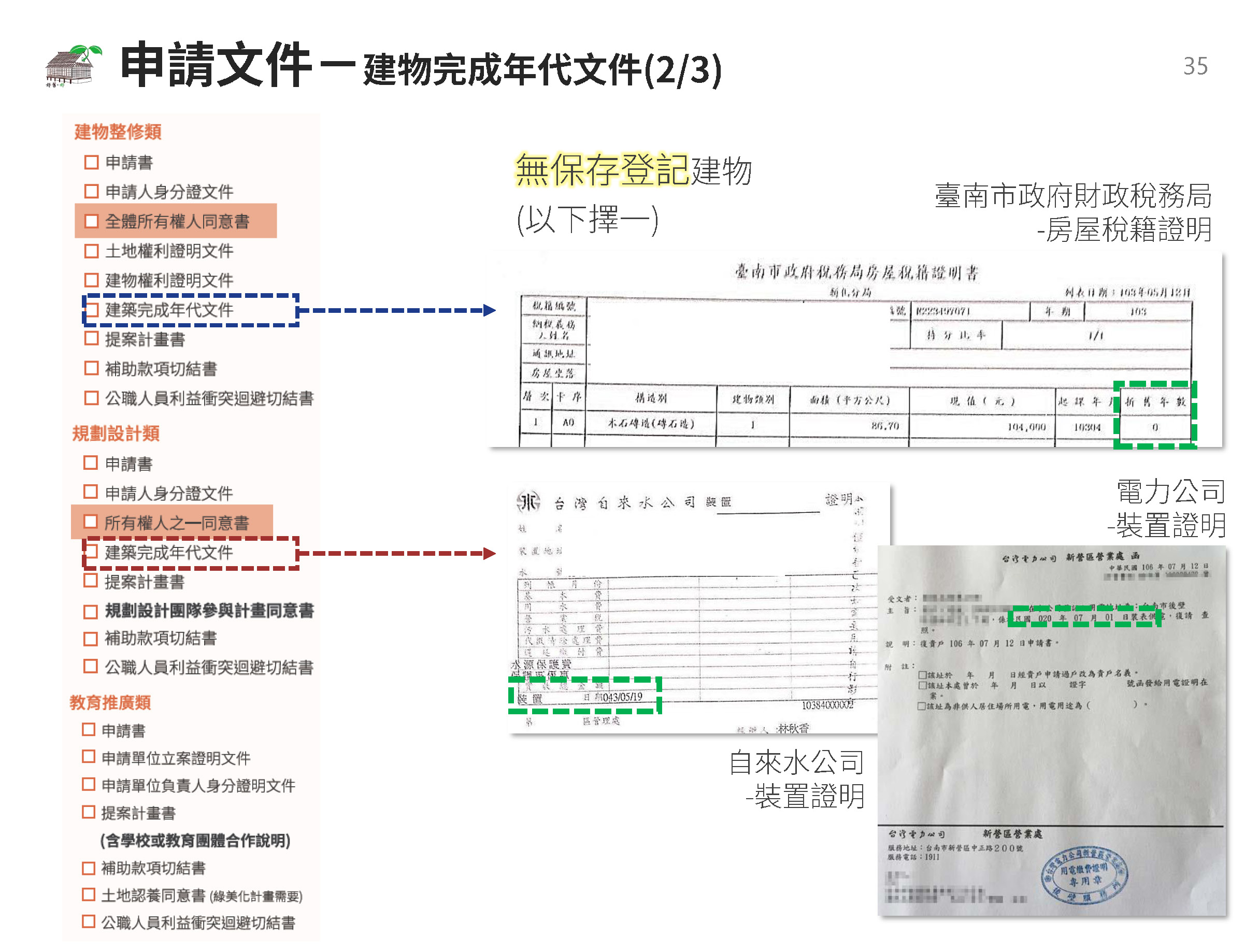 申請文件有哪些-好舊。好-臺南市歷史街區振興補助計畫